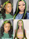 Elite Human Hair Collection Straight 13X4 Lace Front Wig Highlights / Ombre